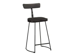 Juego de 2 taburetes de bar negros 49x43x88 cm madera maciza de mango