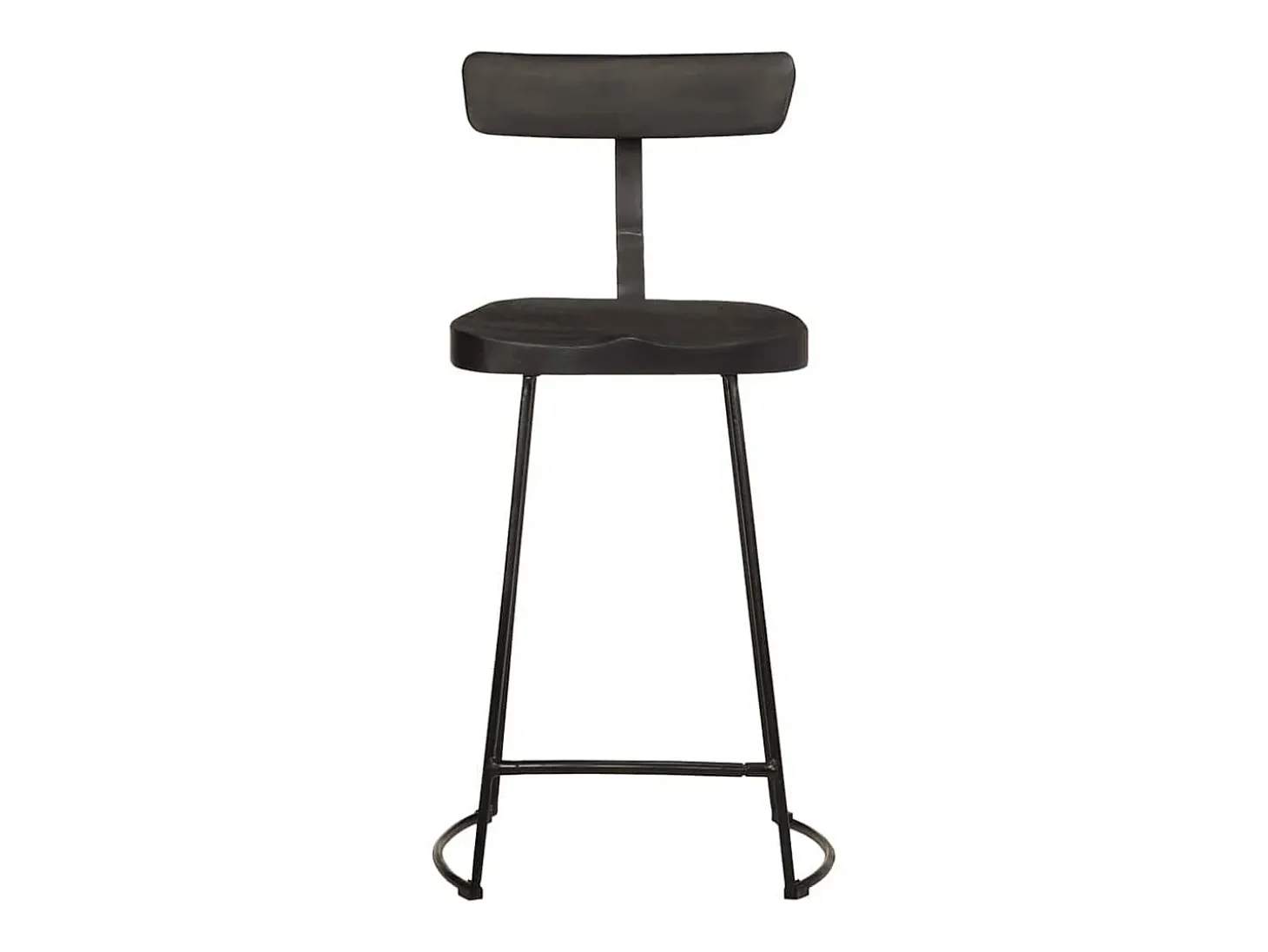Juego de 2 taburetes de bar negros 49x43x88 cm madera maciza de mango