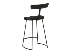 Juego de 2 taburetes de bar negros 49x43x88 cm madera maciza de mango