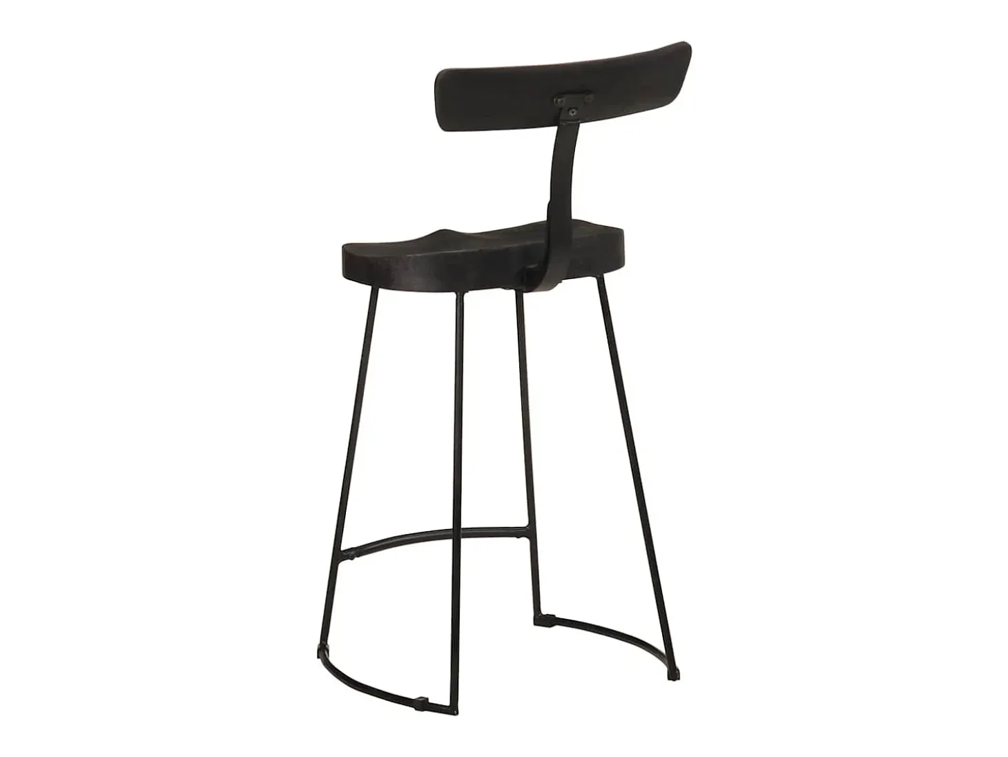 Juego de 2 taburetes de bar negros 49x43x88 cm madera maciza de mango