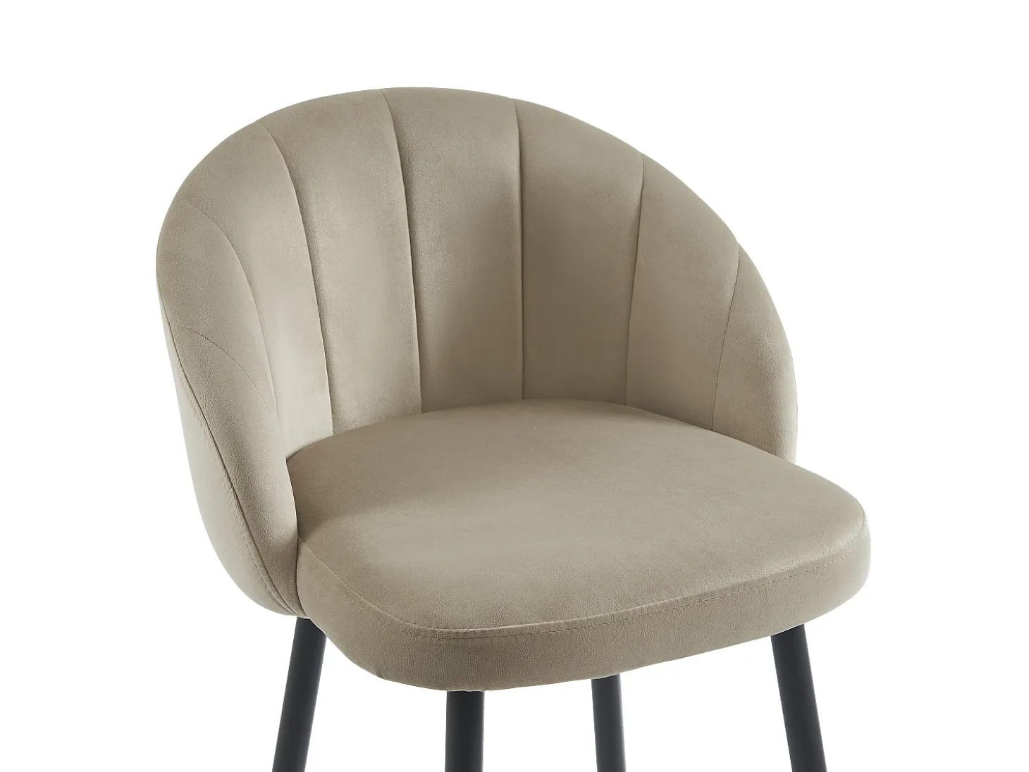 Juego de 2 taburetes de bar de terciopelo y metal - Beige - ELIRAM