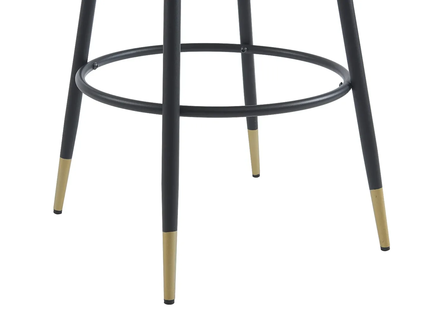 Juego de 2 taburetes de bar de terciopelo y metal - Beige - ELIRAM