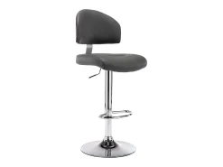 Juego de 2 taburetes de bar en piel sintética gris