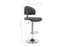 Juego de 2 taburetes de bar en piel sintética gris