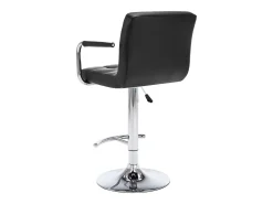 Juego de 2 taburetes de bar de piel sintética negra