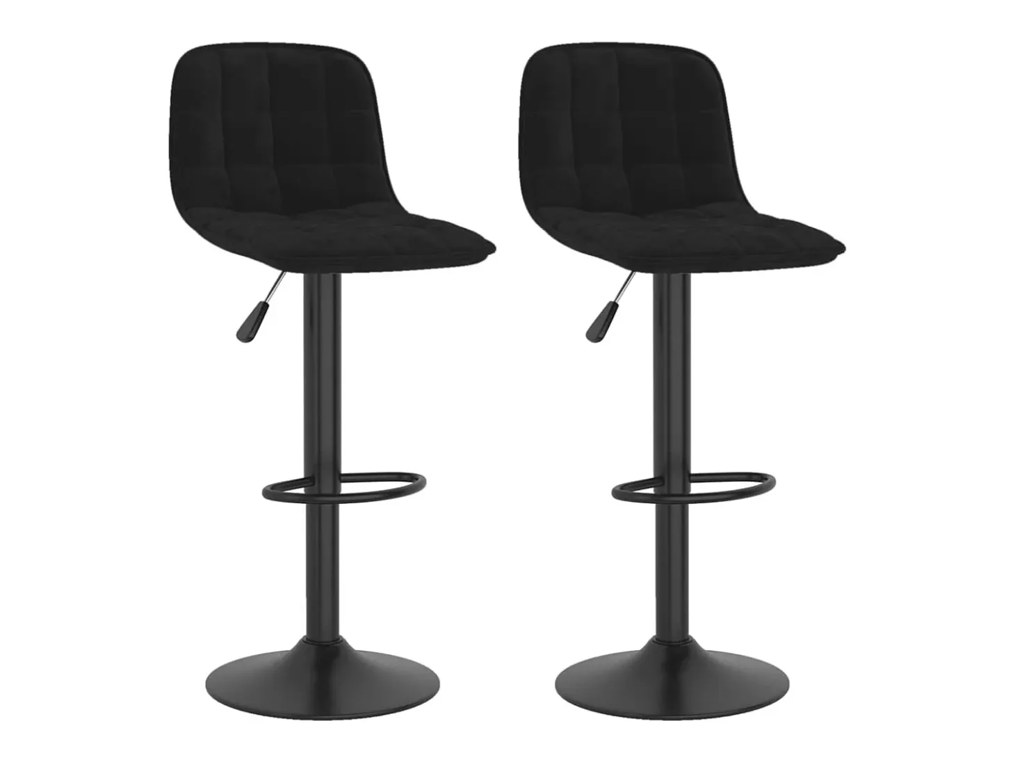 Juego de 2 taburetes de bar de terciopelo negro