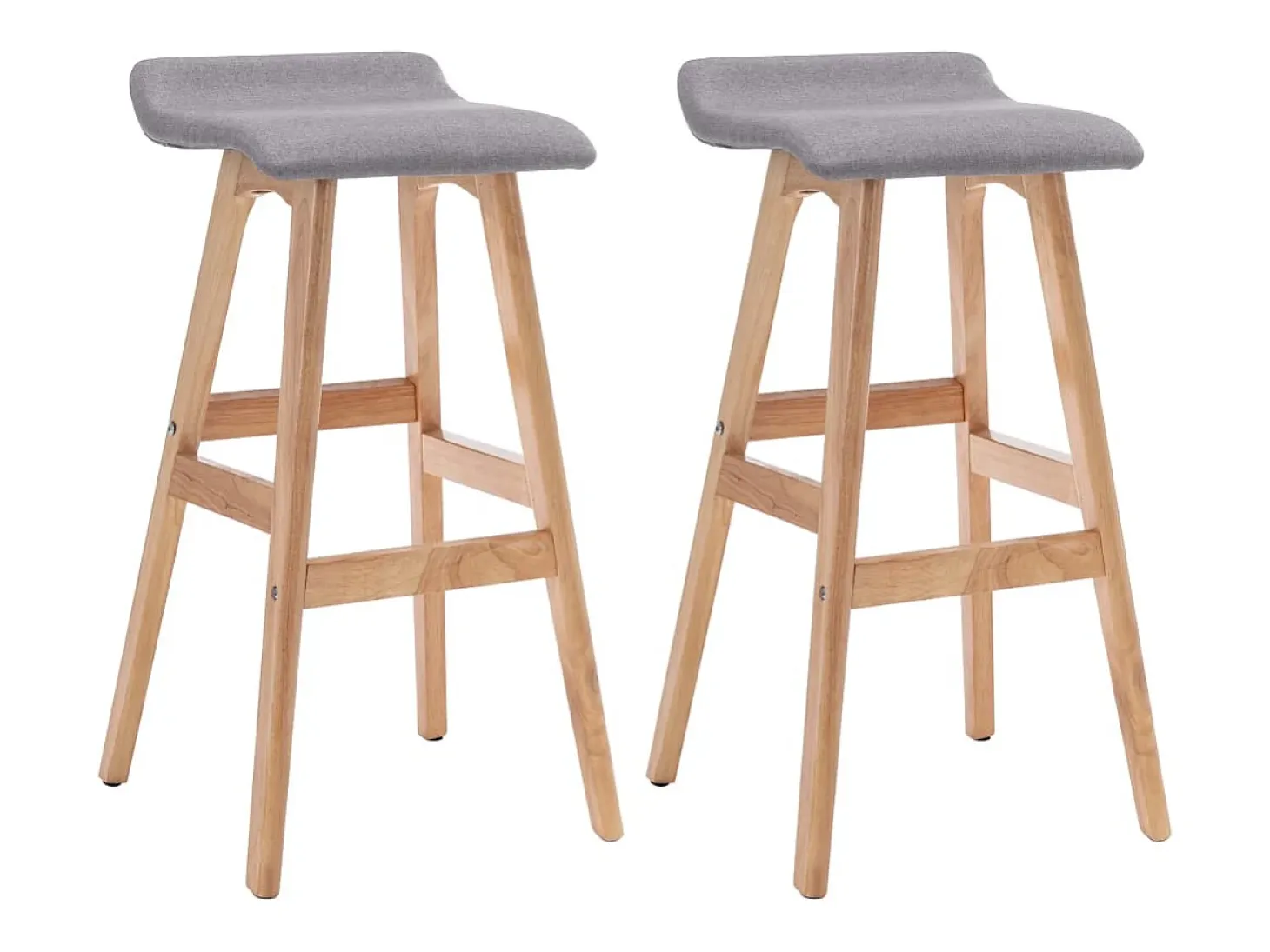 Juego de 2 taburetes de bar de tela gris claro