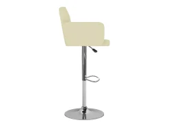 Juego de 2 taburetes de bar de piel sintética color crema
