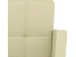 Juego de 2 taburetes de bar de piel sintética color crema