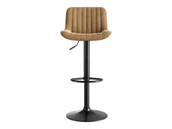 Juego de 4 taburetes de bar giratorios - altura ajustable y giro de 360° - terciopelo marrón