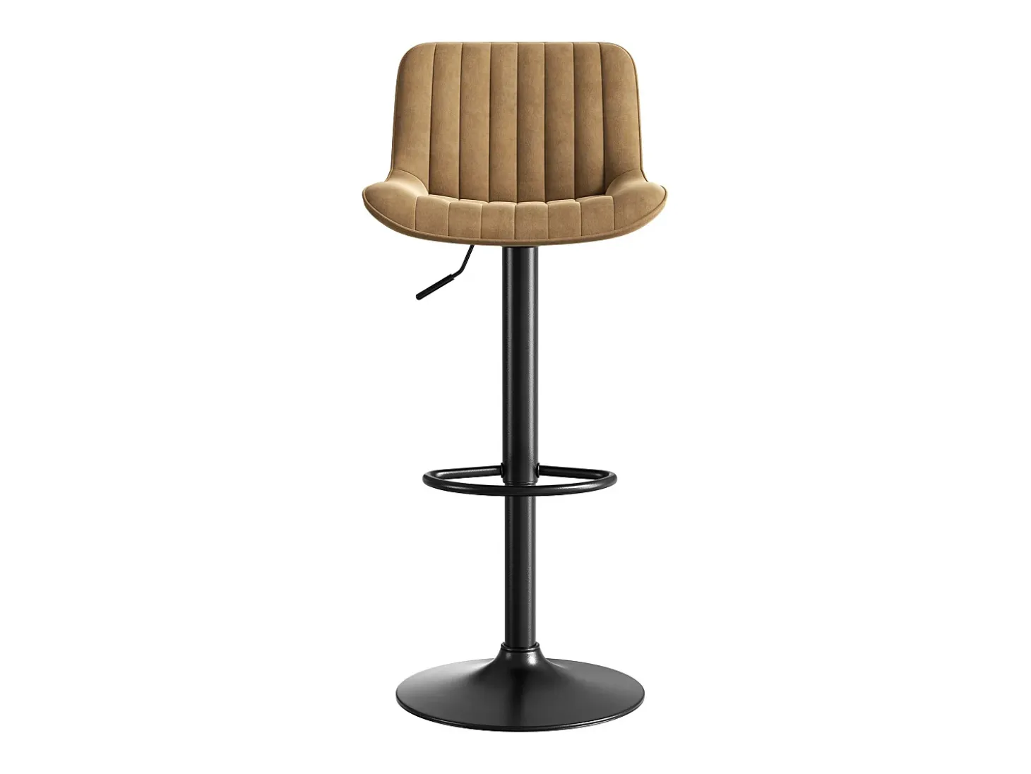 Juego de 4 taburetes de bar giratorios - altura ajustable y giro de 360° - terciopelo marrón