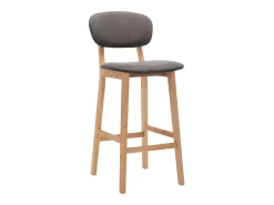 Juego de 2 taburetes de bar de tela gris claro