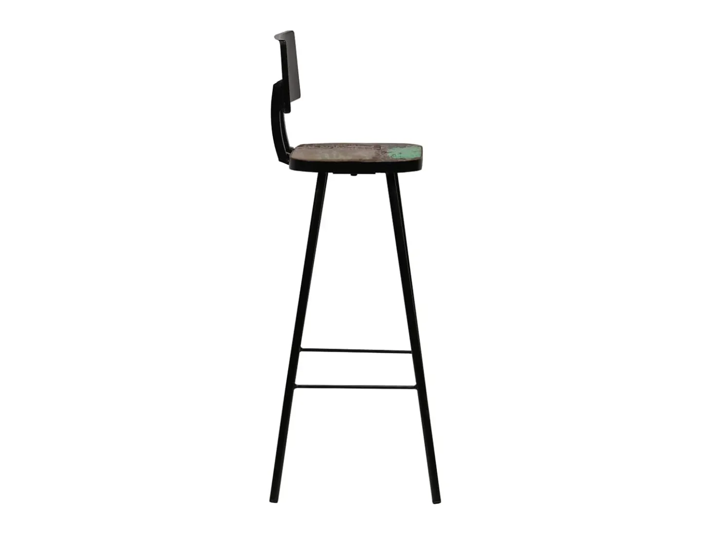Juego de 4 taburetes de bar de madera maciza recuperada