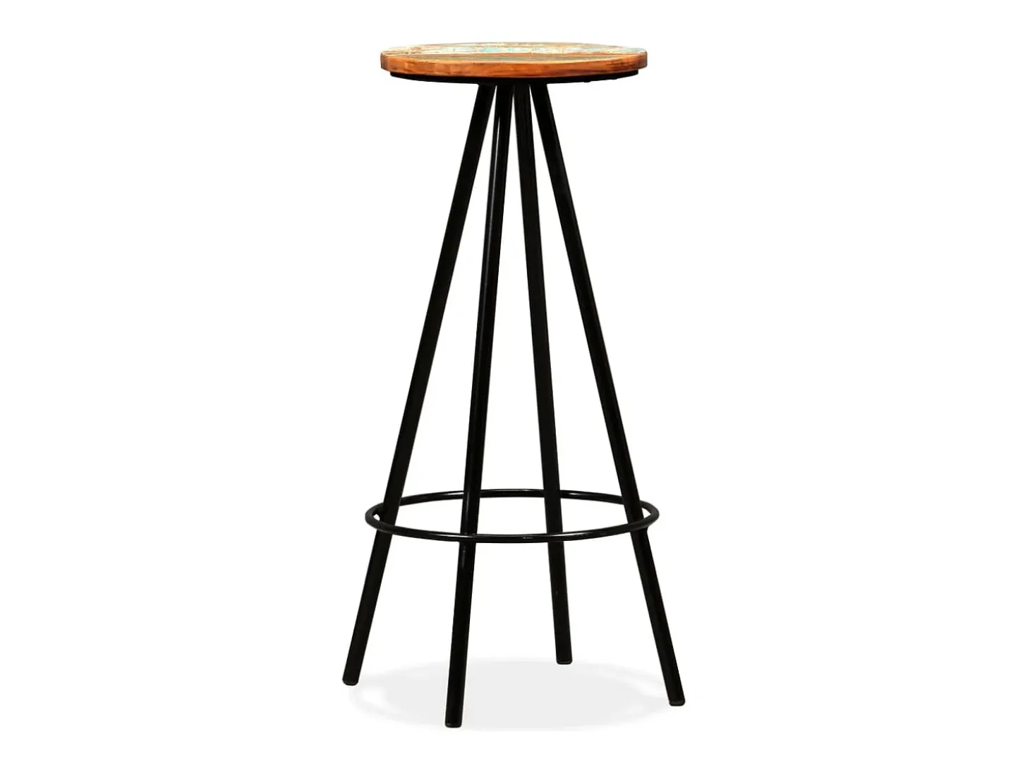 Juego de 4 taburetes de bar de madera maciza recuperada