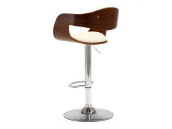Juego de 2 Taburetes de cocina madera curvada cuero sintético crema ES38158