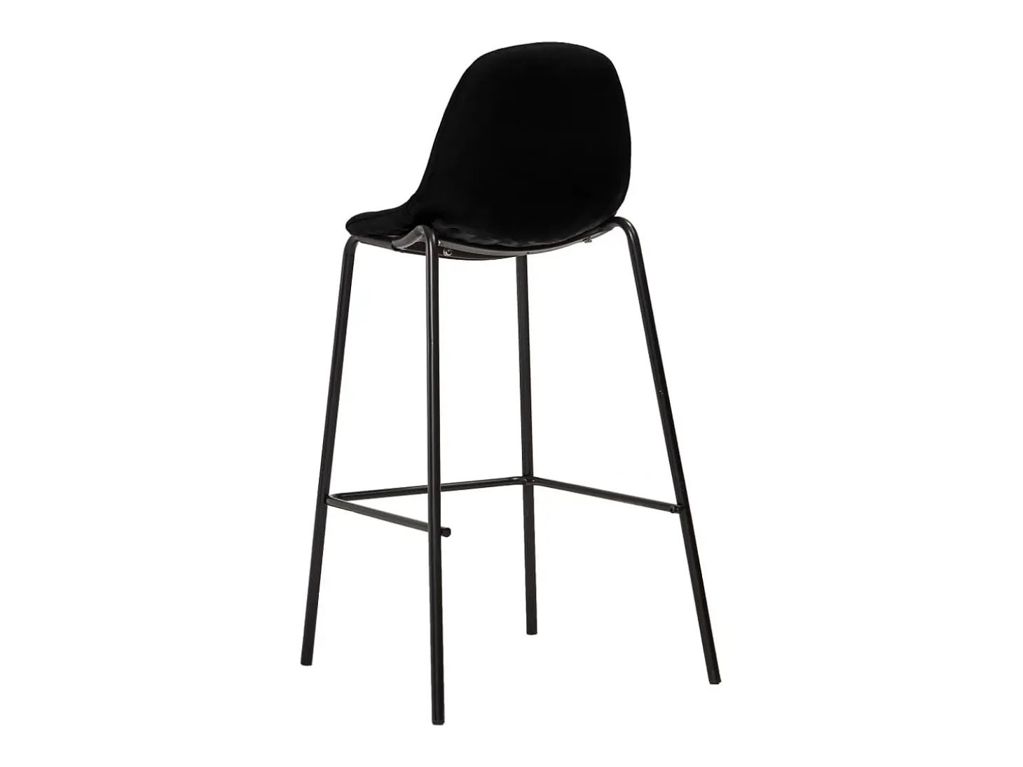 Juego de 4 Taburetes de cocina tela negro ES47160