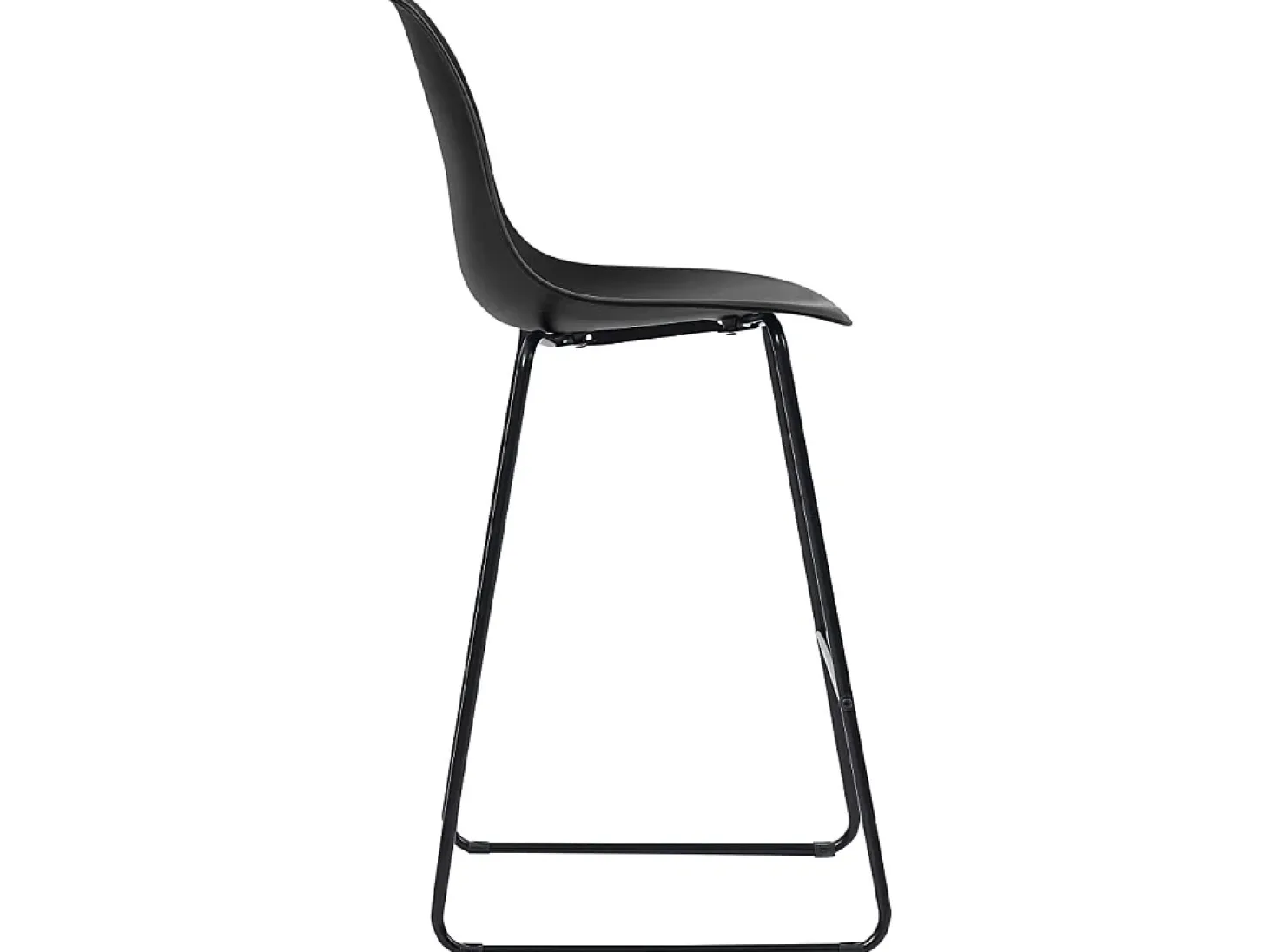 Juego de 4 Taburetes de cocina plástico negro ES84190