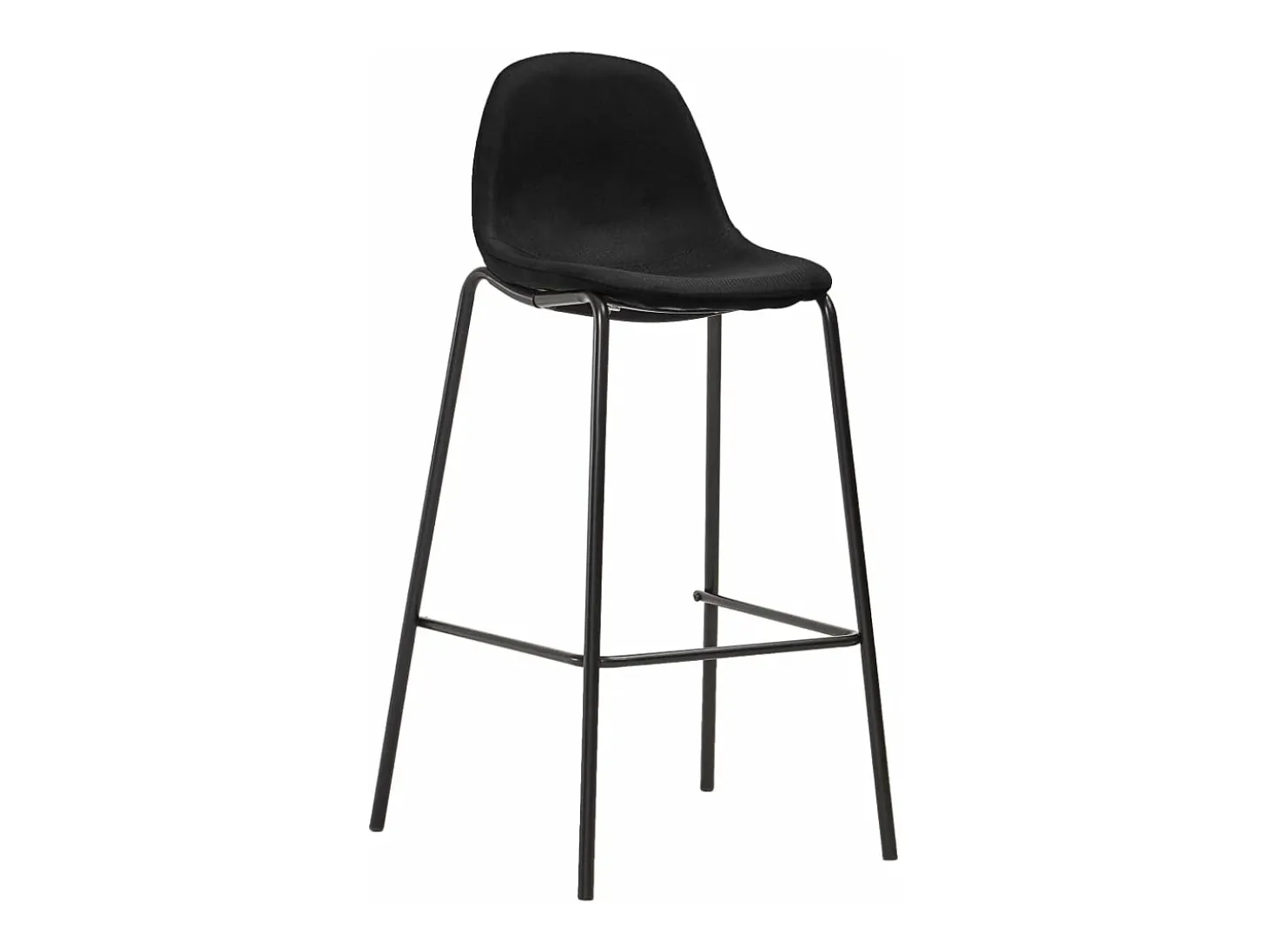 Juego de 2 Taburetes de cocina tela negro ES39733