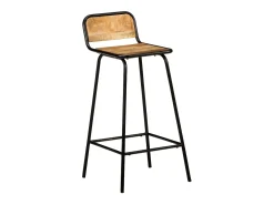 Juego de 4 Taburetes de cocina madera maciza de mango ES73394