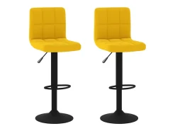 Juego de 2 Taburetes de cocina terciopelo amarillo mostaza ES68233