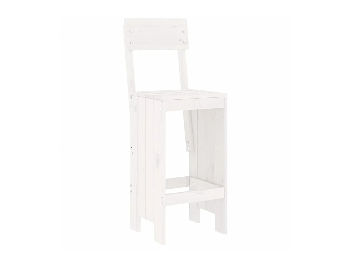 Juego de 2 Taburetes de cocina madera pino blanco 40x48,5x115,5 cm ES62822