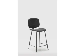 Juego de 2 taburetes de pana y metal negro 44x51 h98 cm