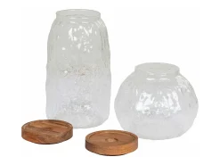 Juego de 2 tarros de cristal.