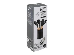 Juego de 7 utensilios de cocina con recipiente negro