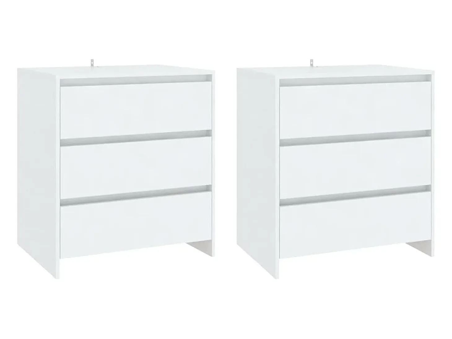 Juego de aparador de 3 piezas, madera de ingeniería blanca