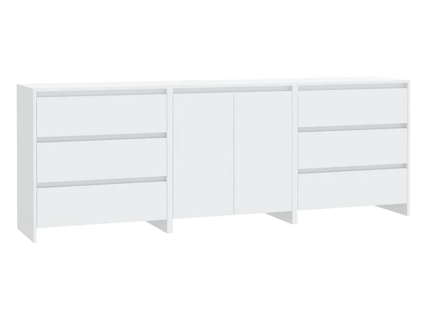 Juego de aparador de 3 piezas, madera de ingeniería blanca