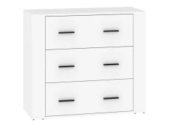 Juego de aparador de 3 piezas, madera de ingeniería blanca