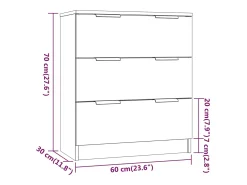 Juego de aparador de 3 piezas, madera de ingeniería blanca