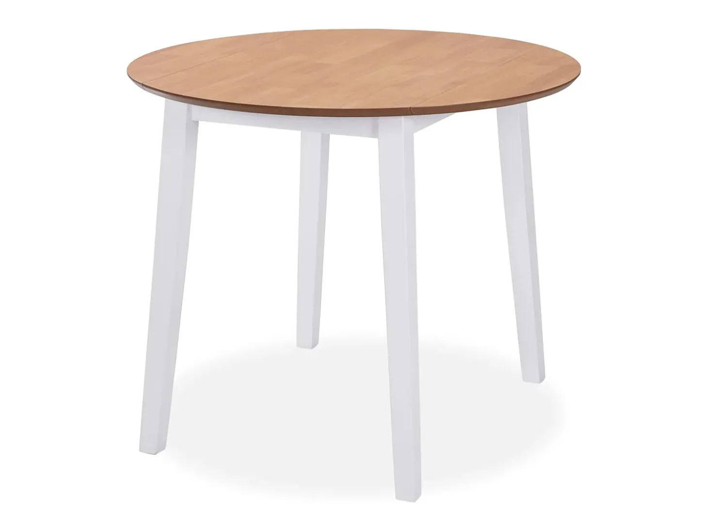 Juego de comedor de MDF y madera de caucho 3 piezas blanco