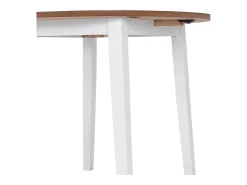 Juego de comedor de MDF y madera de caucho 3 piezas blanco