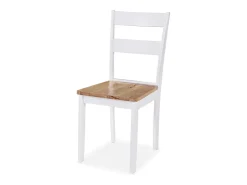 Juego de comedor de MDF y madera de caucho 5 piezas blanco