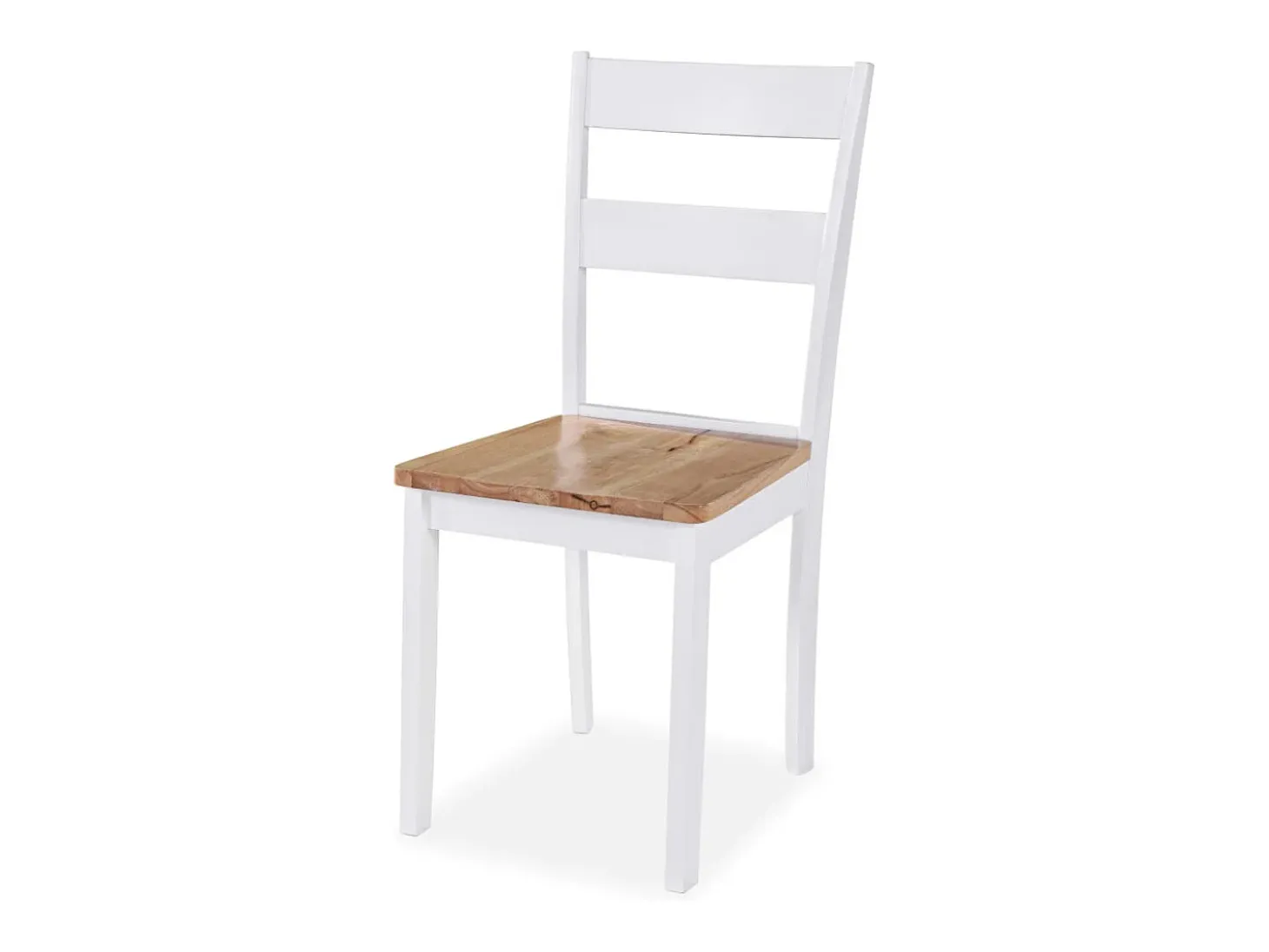 Juego de comedor de MDF y madera de caucho 5 piezas blanco