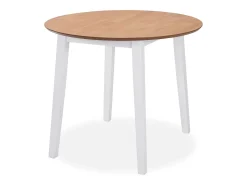 Juego de comedor de MDF y madera de caucho 5 piezas blanco