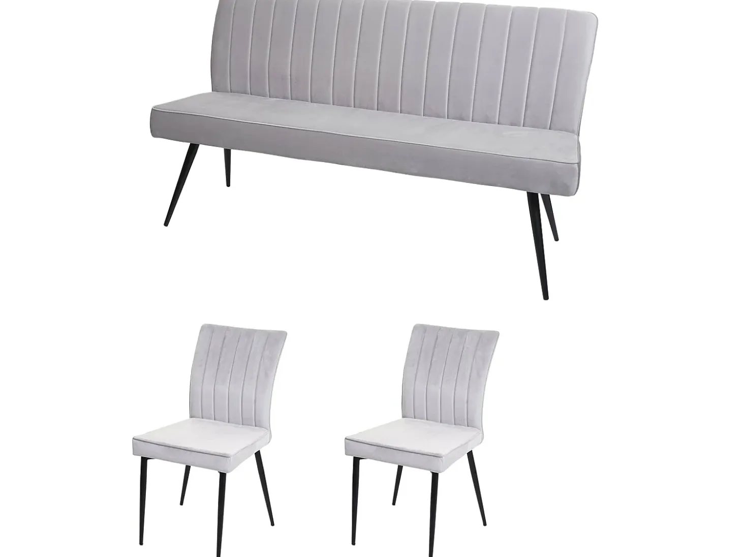 Juego de comedor MCW-K16 (3 piezas), gris claro