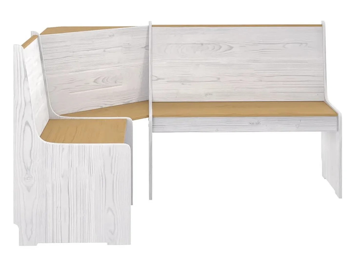 Juego de comedor REINE 3 pzas madera maciza pino marrón blanco