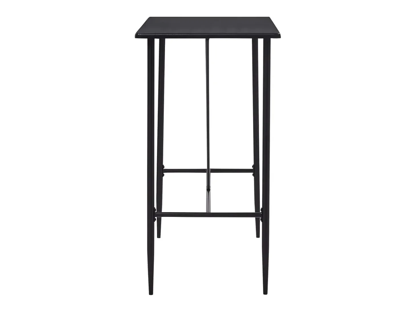 Juego de mesa alta y taburetes 5 piezas tela negra