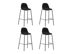 Juego de mesa alta y taburetes 5 piezas tela negra