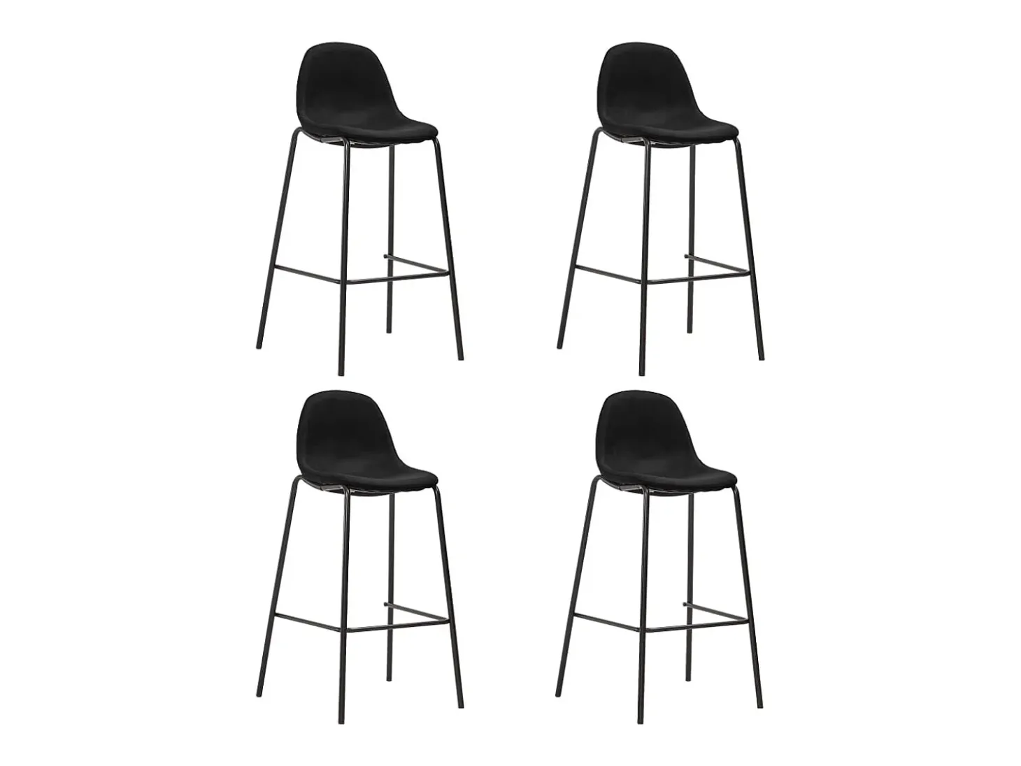 Juego de mesa alta y taburetes 5 piezas tela negra
