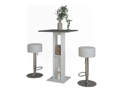 Juego de mesa de bar blanco/antracita 65x65x106 repose