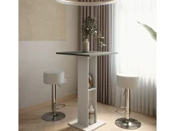 Juego de mesa de bar blanco/antracita 65x65x106 repose