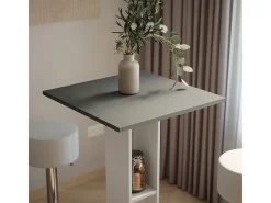 Juego de mesa de bar blanco/antracita 65x65x106 repose