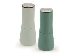 Juego de molinillos de sal y pimienta Milltop™ Joseph Joseph, a prueba de derrames, diseño elegante y práctico, fácil de usar y limpiar, color Sage