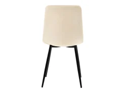 Juego de sillas de comedor (4 piezas), silla de diseño tapizada en terciopelo beige con respaldo y estructura de metal.