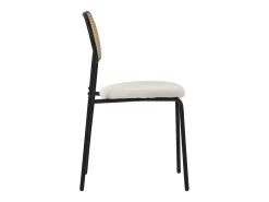 Juego de 2x Sillas de comedor/salón tapizadas beige asiento con respaldo curvado