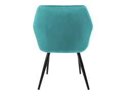 Juego de 6x sillas de comedor tapizadas en sillones de terciopelo petróleo