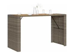 Karaca Mesa alta jardín superficie madera ratán PE gris 185x80x110 cm